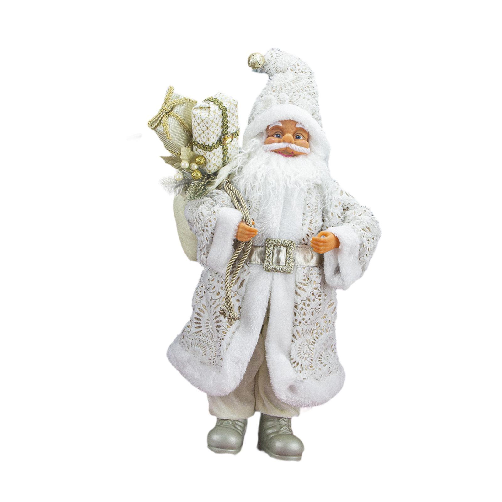 Magideal - Figura De Papá Noel De Pie, Decoración De Mesa Navideña, Decoración De Mesa Tradicional, Muñeco De Papá Noel, Adorno Navideño Para Festival, Blanco