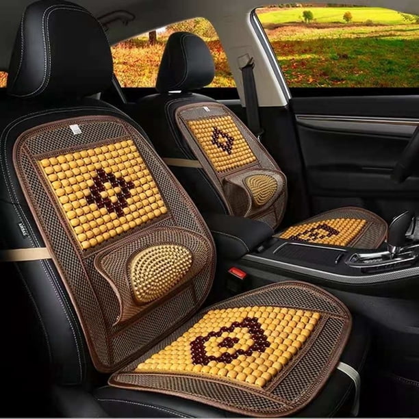 Cojín De Asiento De Cuentas De Madera Walser, Masajeador Para Coche, Color Marrón