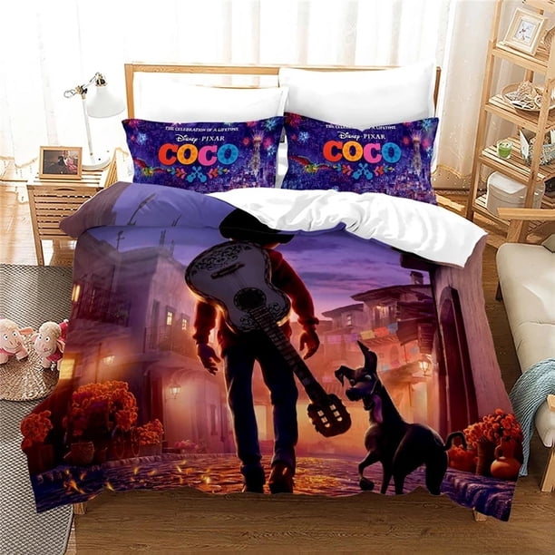 Coco Miguel Bed Cover Set Film Cartoon Duvet Bed Linen 3d Children Bedding Set 3-Piece 1 Bed Cover King Size Bed Sheets
