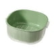 thumbnail image 2 of Tazón De Drenaje De Limpieza Canasto De Lavado De Frutas Y Verduras De 2 Capas Para Bocadillos Pasta Verde Grande, 2 of 3