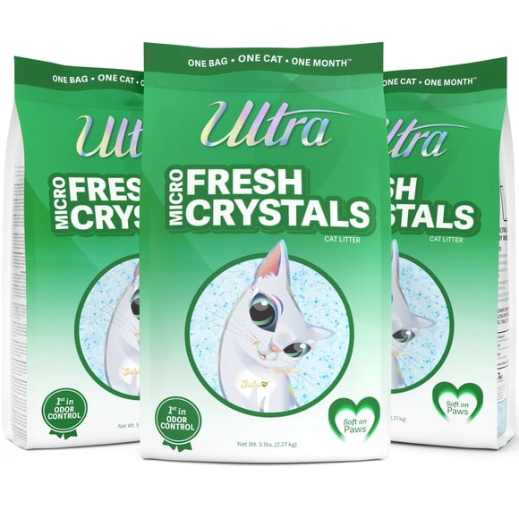 Arena para gatos Ultra Fresh con microcristales perfumados, 6,8 kg, paquete de 3