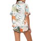 thumbnail image 3 of INSPIRE CHIC Conjuntos de pijama de satén para mujer Ropa de dormir Conjuntos de salón con tops y pantalones cortos M Verde-Blanco, 3 of 6