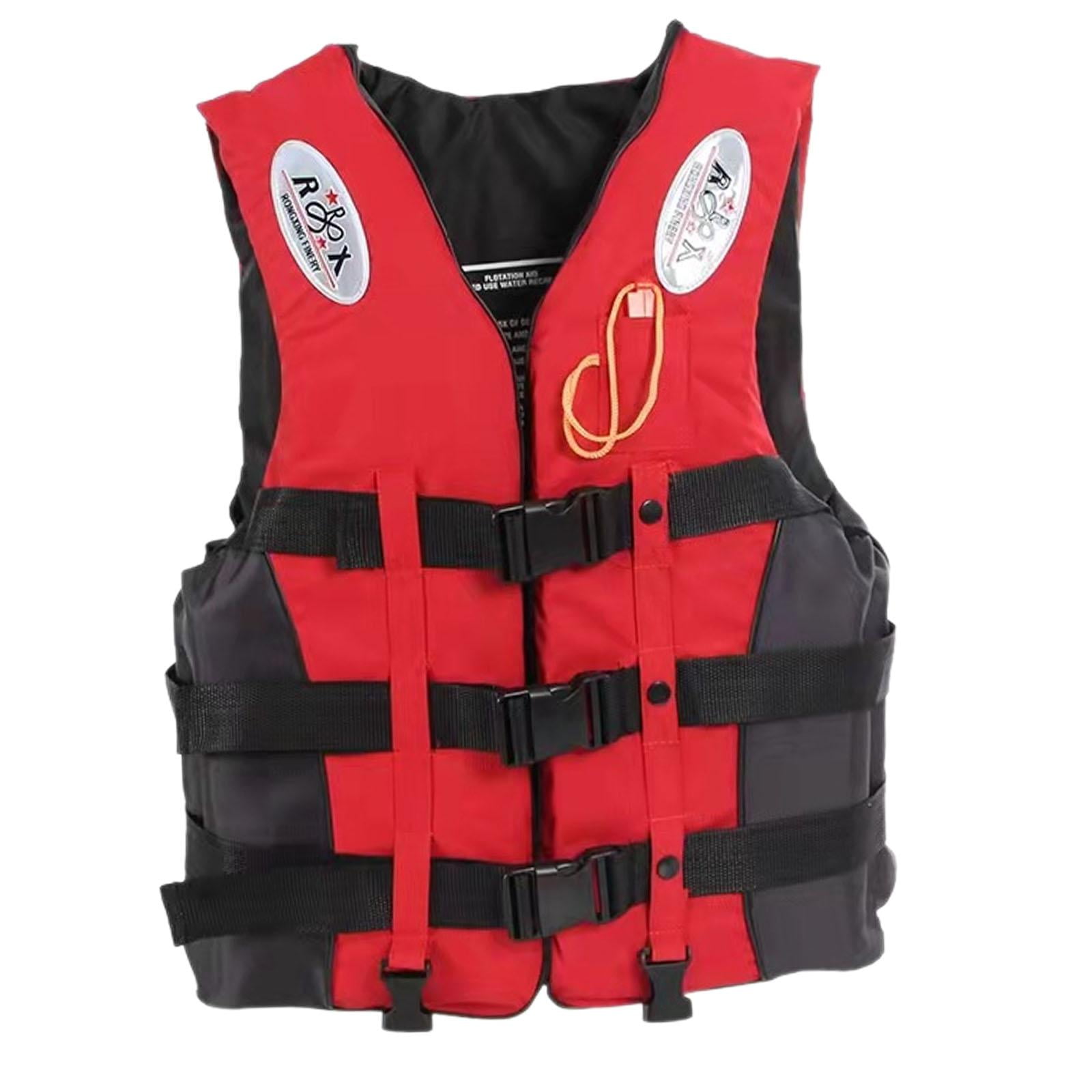 Ioensy - Chaqueta De Natación Equipo Deportivo Chaleco Salvavidas Portátil Para Navegación A La Deriva Navegación M Rojo
