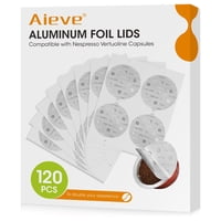 Aieve - Tapas Selladas De Papel De Aluminio, 120 Unidades, Para Cápsulas Nespresso Reutilizables