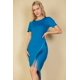 thumbnail image 5 of Vestido Tubo Midi Ajustado De Manga Corta Con Flecos En El Dobladillo, 5 of 10