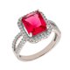 thumbnail image 4 of Anillo Elegant Confetti Juliet de oro de 18k con engaste almohadilla y halo, 4 of 10