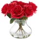 thumbnail image 1 of Arreglo floral artificial con forma de rosa casi natural con jarrón, 1 of 4