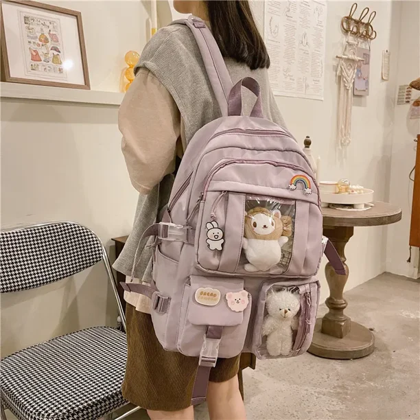 Large Capacity High School Student Backpack Ins Japanese Junior High Student Female Korean Version Chic Forest Girl