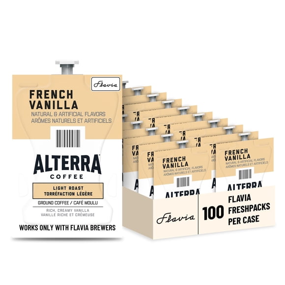 Café Flavia Alterra, vainilla francesa ligeramente tostada, paquete de 100 unidades