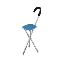 Magideal - Bastón Plegable Con Asiento De 260 Kg De Capacidad, Antideslizante, 3 Patas, Silla Con Muletas Portátil Y Plegable. Cuadrado Azul