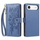 thumbnail image 2 of Funda Billetera Floral en Relieve iphone17 air con Tarjetero y Cremallera Azul, 2 of 6