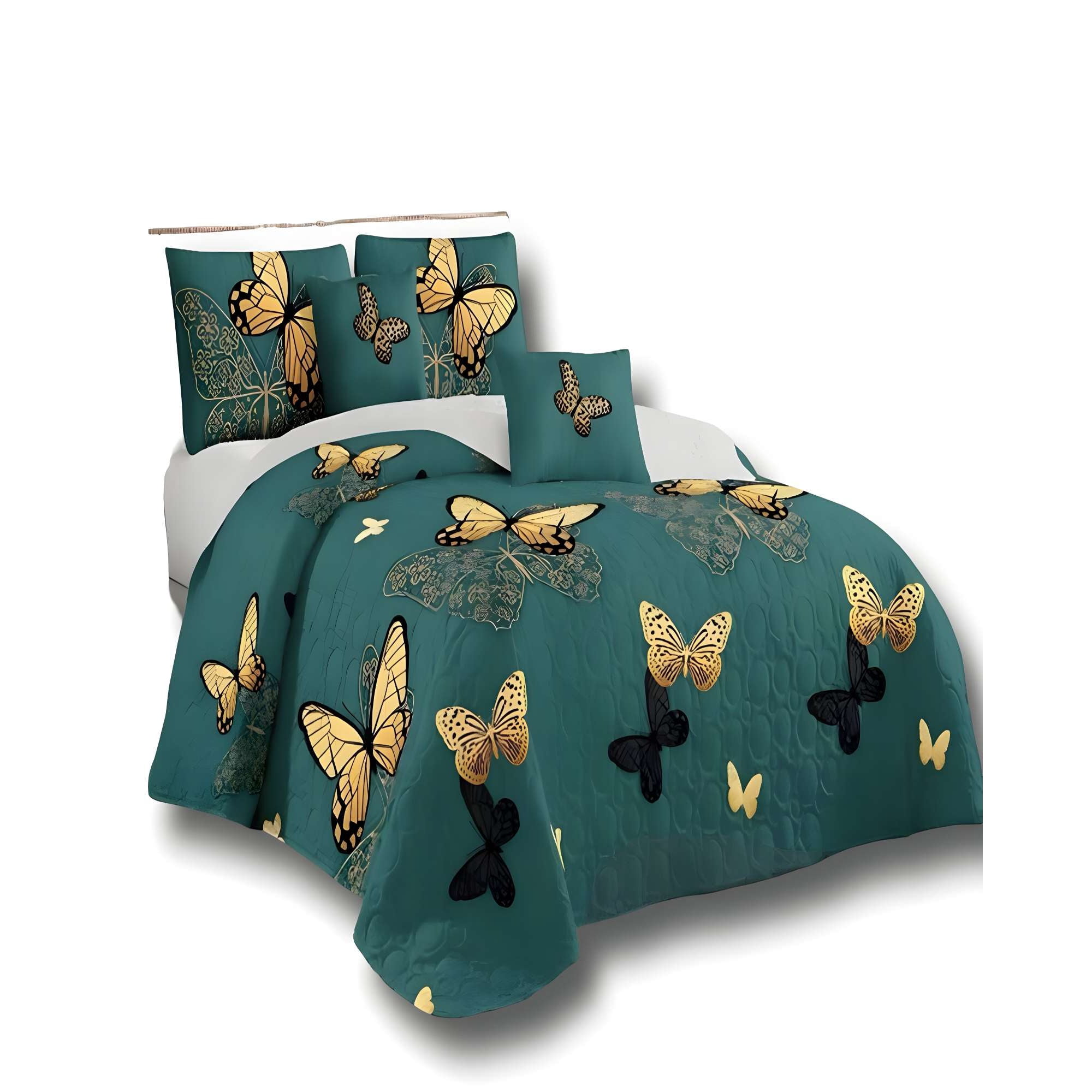 Genérico - Quilt De Verano King Diseño Mariposa Verde