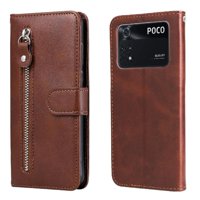 Gangxun - Funda Con Cremallera Para Xiaomi Poco M4 Pro 4G, Carcasa Cartera De Cuero Pu Con Soporte Y Tarjetero