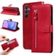 thumbnail image 5 of Funda tipo cartera para Samsung Galaxy A16 con bolsillo con cremallera y ranuras para tarjetas – Función de soporte Rojo, 5 of 6