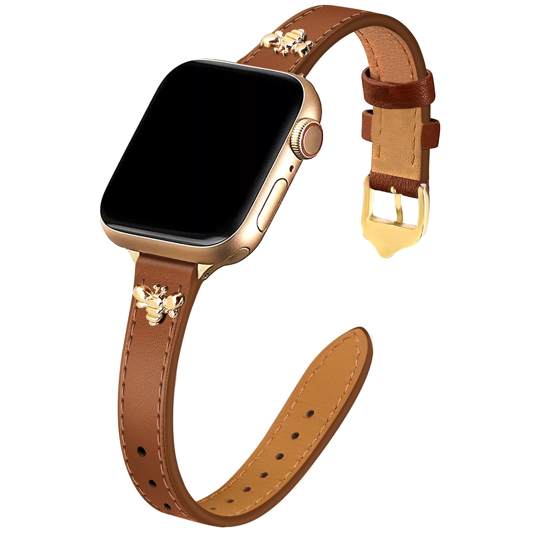 Correa De Piel Fina Jr.dm Para Apple Watch De 38 A 49 Mm