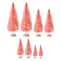 Bothyi - 8 Adornos De Pino En Miniatura De Escritorio Para Escritorio, Fiesta De Navidad, Vacaciones, Rosa