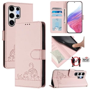 Funda Tipo Cartera Foxdock Para Samsung Galaxy S25 Ultra Con Soporte, Ranuras, Rfid, Diseño De Gato