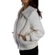 thumbnail image 3 of Jess por Meiko Chaquetas de Mujer Manga Larga Cuello Sobredimensionado Bolsillos Frontales Cremallera Chaqueta Bomber de Felpa XL Blanco, 3 of 6