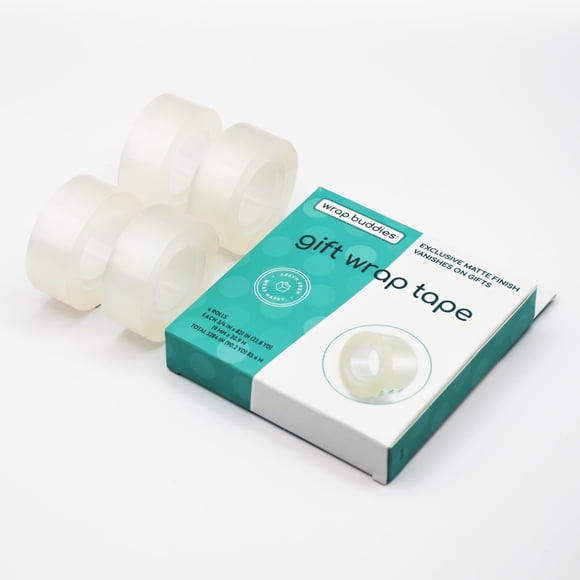 Rollos de cinta adhesiva transparente Wrap Buddies, paquete de 4