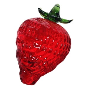 Bothyi - Estatua De Cristal Adorno Estatuilla Habitación Decoración De Escritorio Fresa 5 Cm X 7 Cm