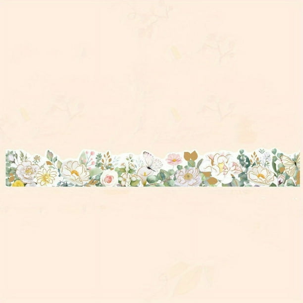 1pc/pack Fresh Plants Flowers Masking Washi Tape Vintage Rose Decorative Adhesive Tape Diy Scrapbooking Sticker Label Stationery 30MM*118.11inch