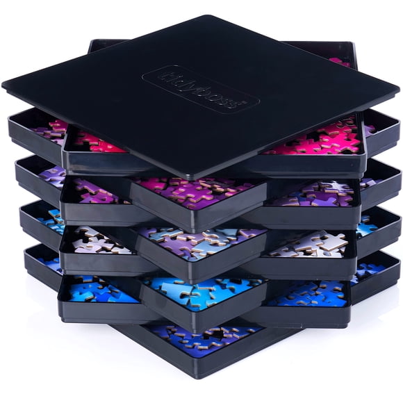 Bandejas clasificadoras de rompecabezas TIDYBOSS de 8 x 8 cm con tapa para 1500 piezas