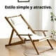 thumbnail image 5 of Silla De Playa Reposera Plegable De Lona Y Madera Exteriores - Negro, 5 of 6
