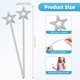 thumbnail image 2 of Varita Princess Star ZCYSRLQIN, 13 pulgadas, plateada, 12 unidades para fiestas, 2 of 7