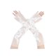 thumbnail image 1 of Guantes de encaje floral de malla para mujer INSPIRE CHIC, con lazo de perlas, puntos de lunares, longitud de muñeca sin dedos para boda elegante, fiesta de noche, Blanco14, 1 of 6