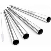 Genérico - Set Bombillas Acero Inoxidable 4 Unidades + 1 Cepillos