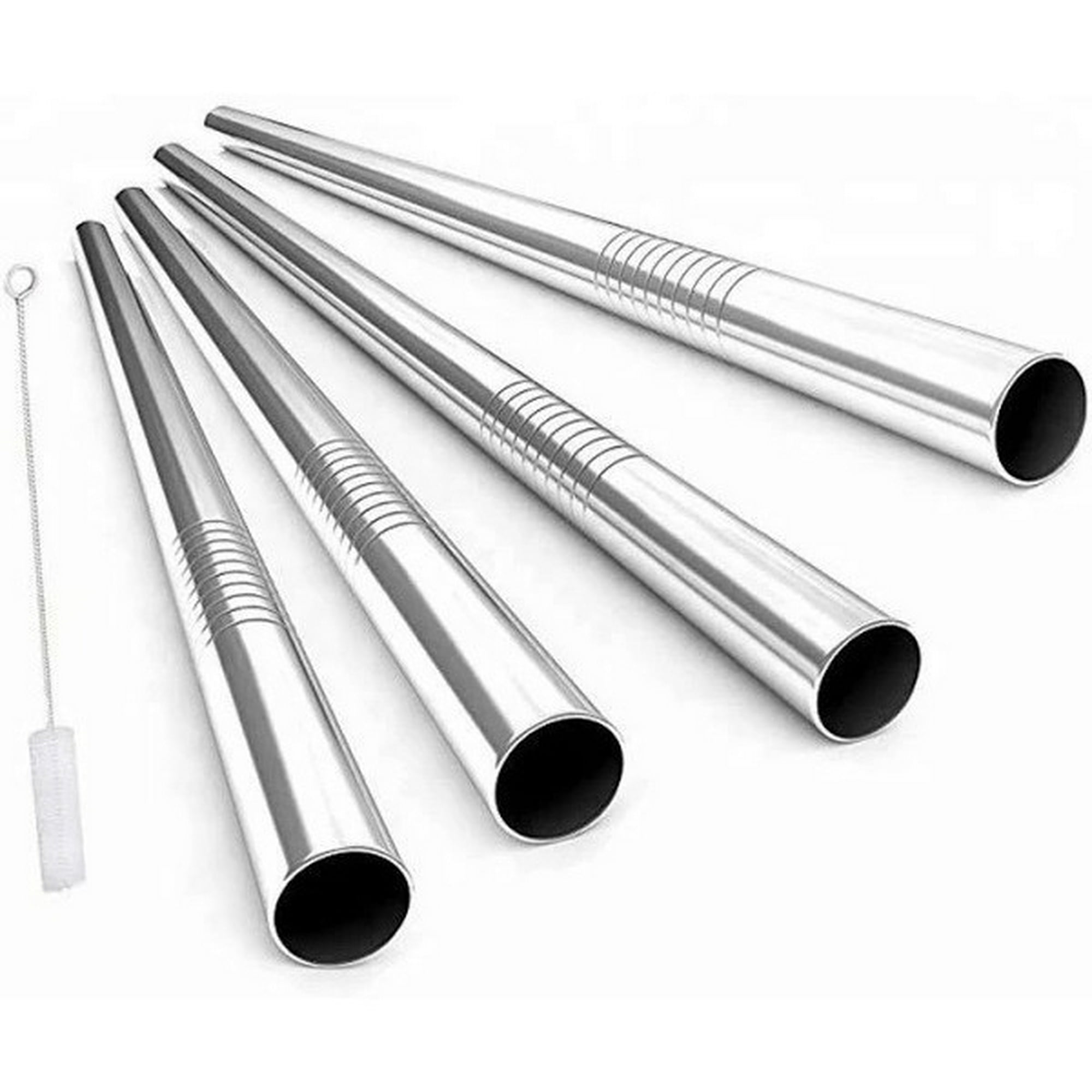 Genérico - Set Bombillas Acero Inoxidable 4 Unidades + 1 Cepillos