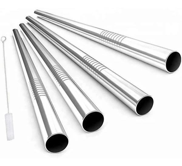 Genérico - Set Bombillas Acero Inoxidable 4 Unidades + 1 Cepillos