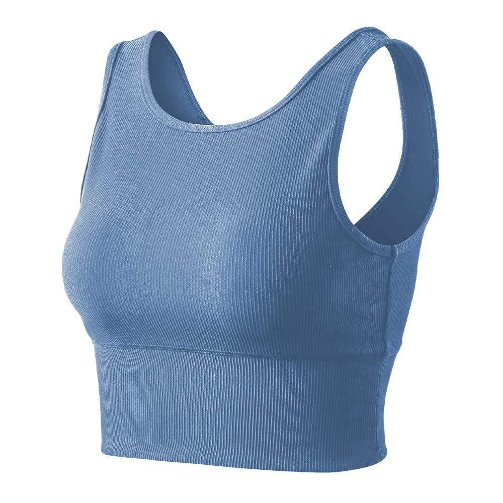 U/d - Top Corto Deportivo Reversible Azul Sin Mangas Talla L