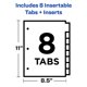 thumbnail image 5 of Separadores Avery Big Tab insertables de plástico, 2 bolsillos y 8 pestañas, 5 of 8