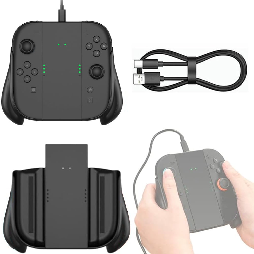 Genérico - Empuñadura Ergonómica Recargable Para Switch 2: Carga Fácil Con Indicador, Incluye Cable Usb-c
