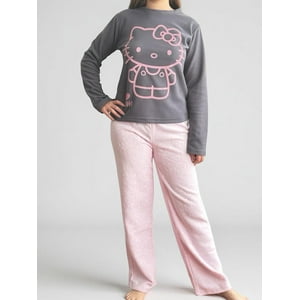 Pijama Micropolar Mujer Hello Kitty Gris Oscuro M