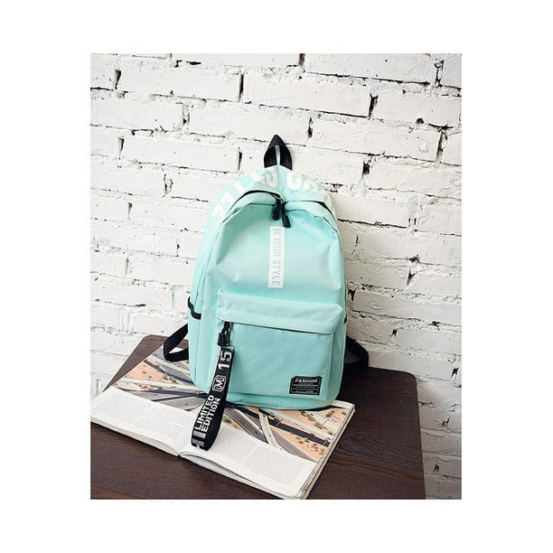 Fashion Nylon Backpack Preppy Style Students School Casual Solid Color Large Handbags Schoolbag Bookbag Teenager Travel