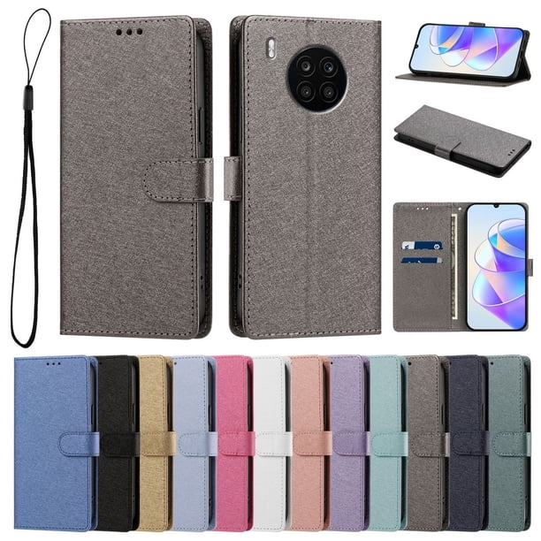 Funda Cartera de PU para Honor 50 Lite con Tarjetas, Gris