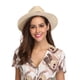 thumbnail image 5 of Sombrero Lanzom para mujer, ala ancha, paja, Fedora, UPF50+, color caqui, 5 of 6