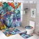 thumbnail image 1 of Alas de fuego-theme 4-Piece Shower Curtain Set with Rugs, Waterproof Bathroom Decor Set Includes Bath Mat, U-Shaped Rug, Toilet Lid Cover and Curtain with Hooks, 1 of 6