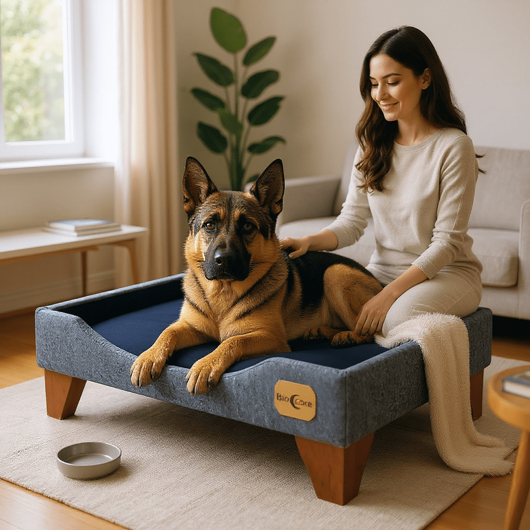 Bloccare - Cama De Mascotas - Talla Xl Extra (110x80 Cm) / Patas De Madera 11 Cm