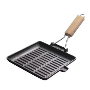 Magideal - Sartén Antiadherente Para Parrilla, Sartén Para Carne, Fácil De Limpiar, Sartén De Hierro Fundido Para Cocinar En La Cocina, Acampar, Panqueques Al Ai 20 Cm X 20 Cm X 19 Cm