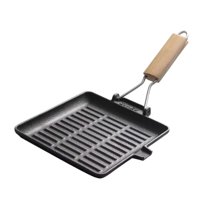 Magideal - Sartén Antiadherente Para Parrilla, Sartén Para Carne, Fácil De Limpiar, Sartén De Hierro Fundido Para Cocinar En La Cocina, Acampar, Panqueques Al Ai 20 Cm X 20 Cm X 19 Cm