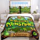 thumbnail image 1 of 3pcs Custom Name Cartoon My Singing Monster Game Design Theme Bedding Set Duvet Cover Closure Includes 1 Duvet Cover & 2 Pillowcases for All Seasons Bedroom Decor, 1 of 1