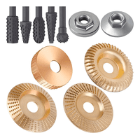 Genérico - Juego De 4 Discos Para Tallar Madera+Juego De 5 Escofinas Color Amarillo