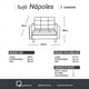 thumbnail image 3 of Sofa Napoles 1C Tela Velvet Turquesa, 3 of 3