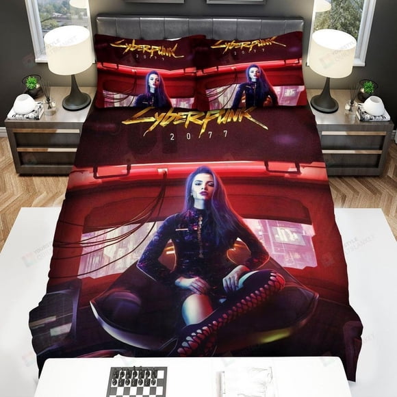 Cyberpunk 0 Girl With The Tv Screens Quilt Duvet Cover Set Children3-Piece Bedding Set