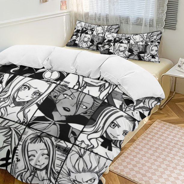 Fairy Tail Anime Home Bed 3-piece Set Classic Japanese Anime Polyester Wash Student Dormitory Set