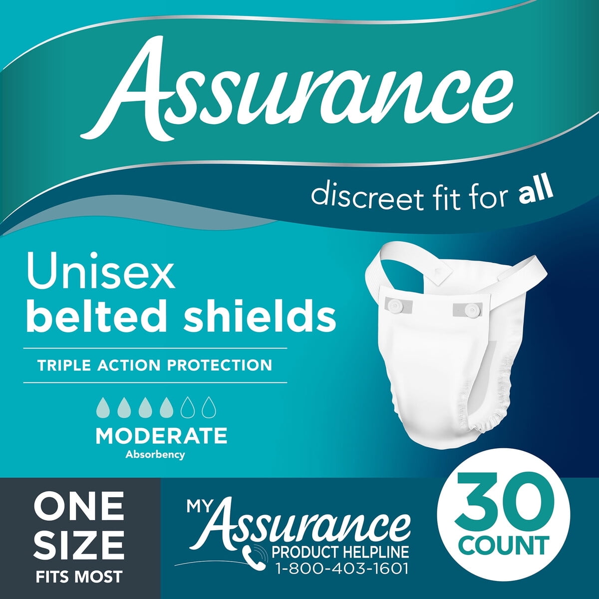 Assurance - Protector Incontinencia Unisex Cinturón Moderado 30un
