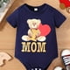 thumbnail image 1 of Baby Boys And Girls Cute "I Love Mom" Bear Short Sleeve Onesie Clothes, 1 of 5
